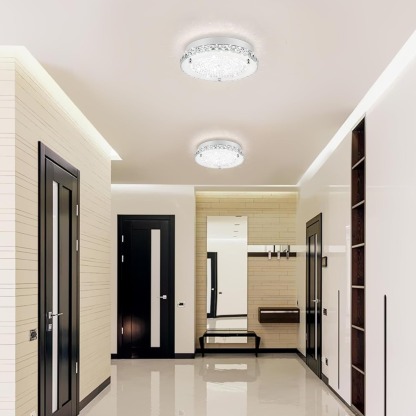 Vintage Silver Flush Mount Crystal Hallway Ceiling Lights
