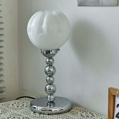 Vintage Bauhaus Yellow & White Glass Table Lamp -Homdiy