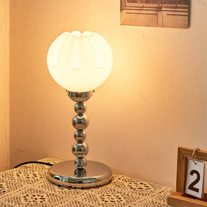 Vintage Bauhaus Yellow & White Glass Table Lamp -Homdiy