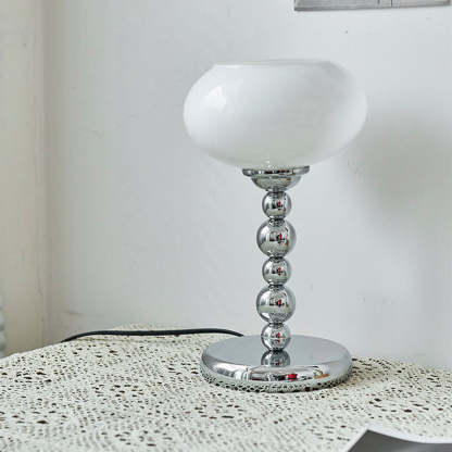 Vintage Bauhaus Yellow & White Glass Table Lamp -Homdiy