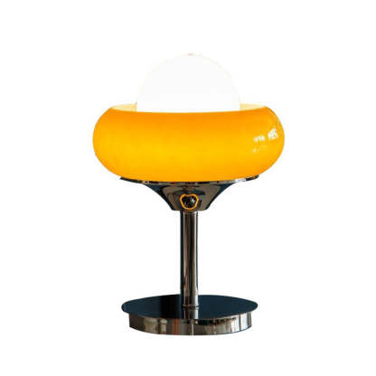 Vintage Bauahus Glass Yellow Table Lamp -Homdiy