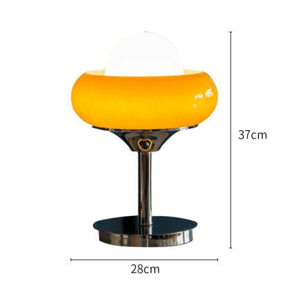 Vintage Bauahus Glass Yellow Table Lamp -Homdiy