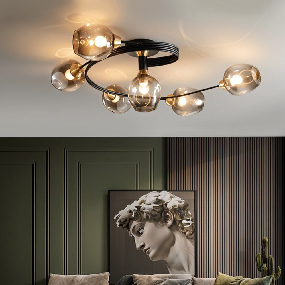 Modern Orbital Glass Bubble Ceiling Light For Living Room