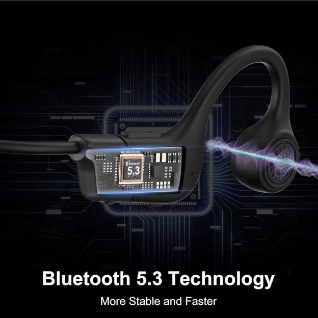 Sluchátka pro kostní vedení, otevřená bezdrátová sportovní sluchátka Bluetooth 5.3