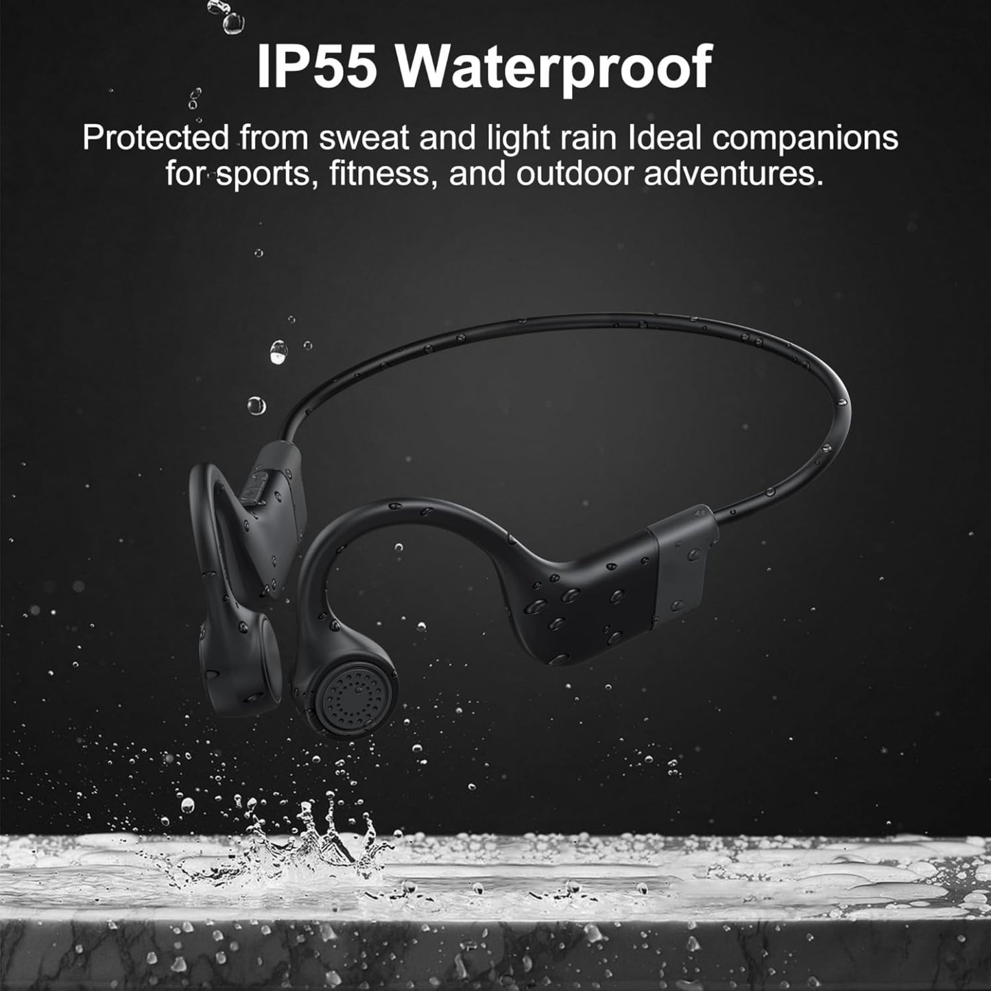 Sluchátka pro kostní vedení, otevřená bezdrátová sportovní sluchátka Bluetooth 5.3