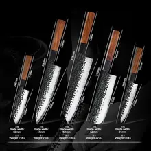 Japonský ocelový kuchařský nůž AUS-10 5dílná sada Kuchyňský nůž Santoku Krájecí nástroj pro vaření šetrný k životnímu prostředí