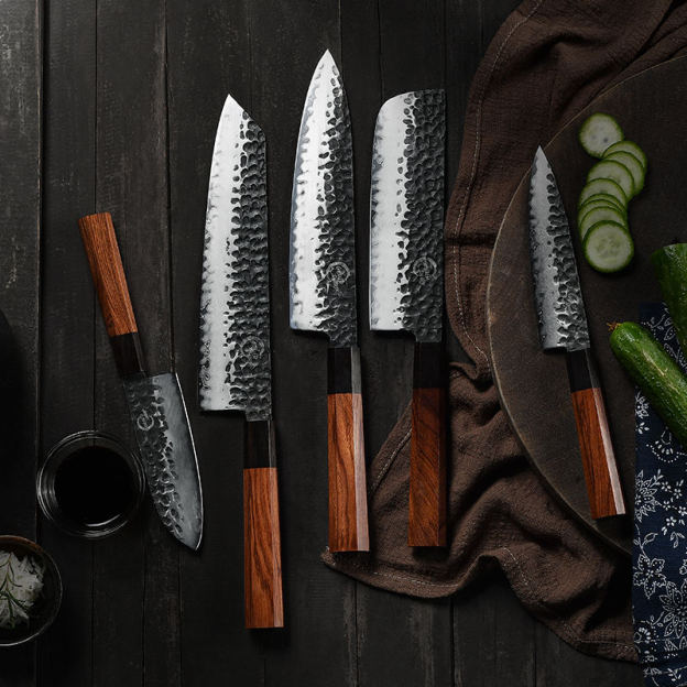 Japonský ocelový kuchařský nůž AUS-10 5dílná sada Kuchyňský nůž Santoku Krájecí nástroj pro vaření šetrný k životnímu prostředí