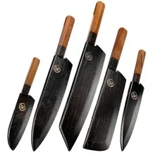 Japonský ocelový kuchařský nůž AUS-10 5dílná sada Kuchyňský nůž Santoku Krájecí nástroj pro vaření šetrný k životnímu prostředí