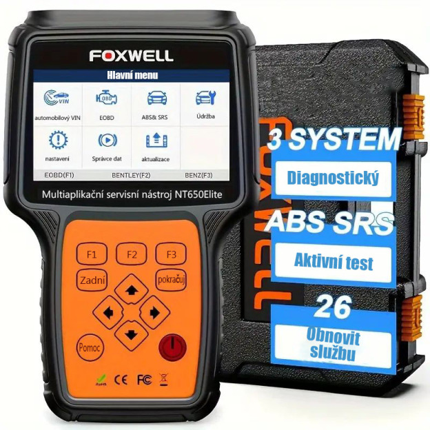 Skener FOXWELL NT650 Elite OBD2, 25 resetů, diagnostický nástroj ABS SRS, obousměrná čtečka kódů ABSBleeding SRs, diagnostický nástroj pro vstřikování oleje SAS BRT EPB TPS do auta