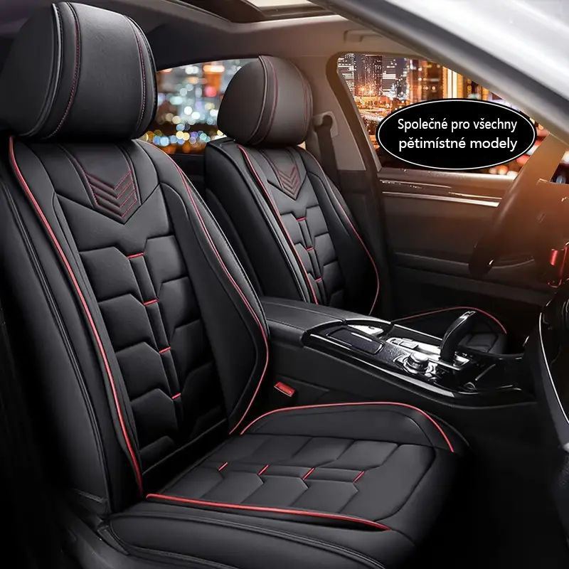 Autopotahy AOMSAZTO Kompletní sada 5 sedadel přizpůsobených pro rok 2024 High-End: Potahy autosedaček z umělé kůže Kompatibilní s airbagy Měkké Pohodlné Odolné Prodyšné Vodotěsné