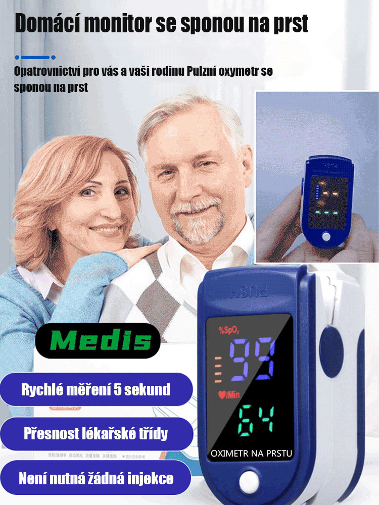 Domácí monitor s klipem na prst