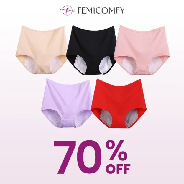 🔥[HOT SALE 49% OFF]Bavlněné antibakteriální a nepromokavé kalhotky s vysokým pasem