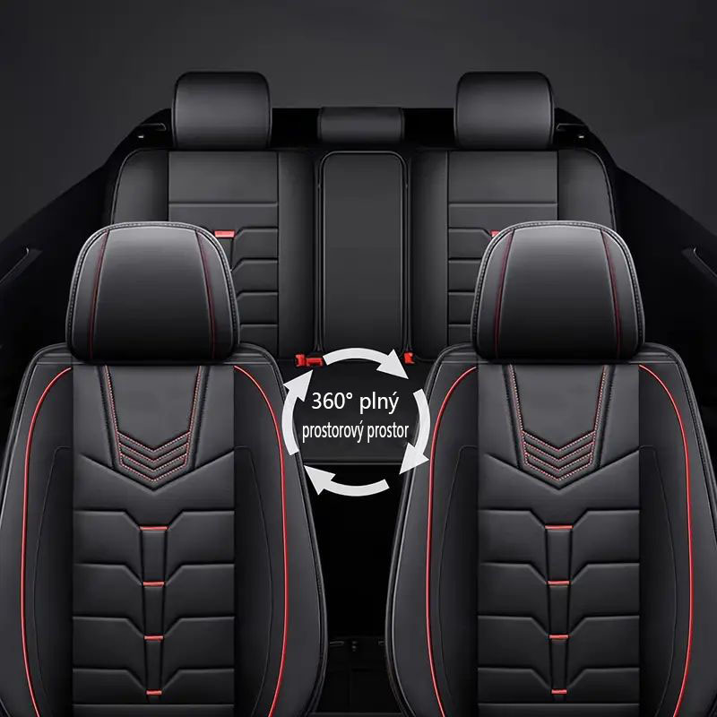 Autopotahy AOMSAZTO Kompletní sada 5 sedadel přizpůsobených pro rok 2024 High-End: Potahy autosedaček z umělé kůže Kompatibilní s airbagy Měkké Pohodlné Odolné Prodyšné Vodotěsné