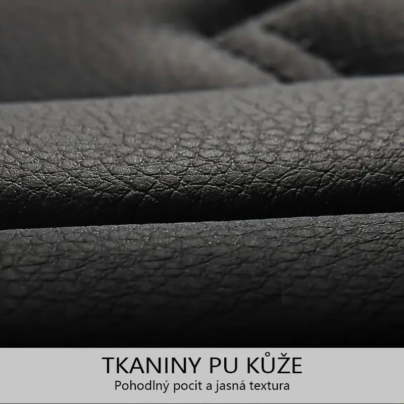 5místný prémiový potah z umělé kůže - 360° plná ochrana, prodyšný a protiskluzový - Odolný, celoroční, vhodný pro osobní automobily, SUV, nákladní automobily - Snadná instalace