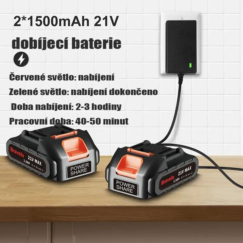 Vylepšená mini řetězová pila Bravolu21V, 6palcová přenosná elektrická řetězová pila bez kabelu s 2x1,5Ah bateriemi a 2 řetězy, jednoruční řetězová pila pro řezání stromů a prořezávání stromů a větví