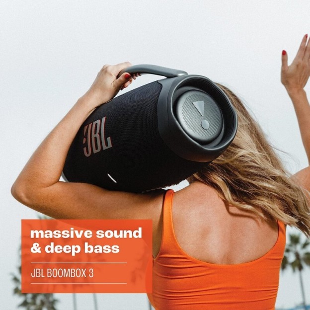 JBL Boombox 3 Přenosný reproduktor s bezdrátovým streamováním přes Bluetooth, odolný proti prachu a vodě podle normy IP67