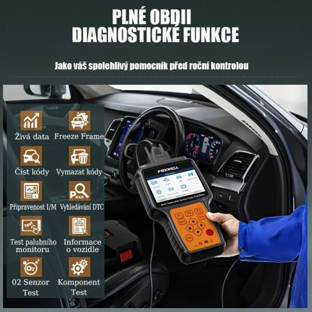 Skener FOXWELL NT650 Elite OBD2, 25 resetů, diagnostický nástroj ABS SRS, obousměrná čtečka kódů ABSBleeding SRs, diagnostický nástroj pro vstřikování oleje SAS BRT EPB TPS do auta