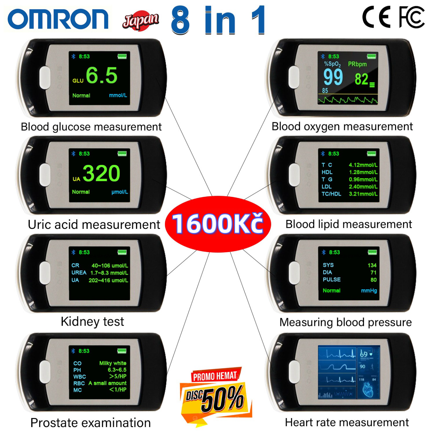 Neinvazivní glukometr Omron (měření za 5 sekund, přesnost 99 %)