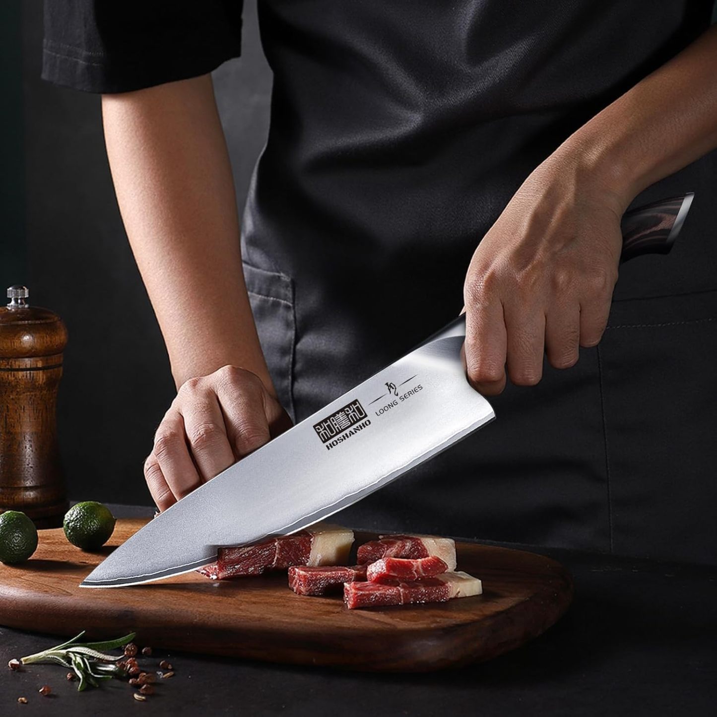 HOSHANHO Knife Set with Magnetic Knife Holder, 6 Pieces Japanese German High Carbon Steel Kitchen Knife Set, Ultra Sharp Professional Chef Knives Sets