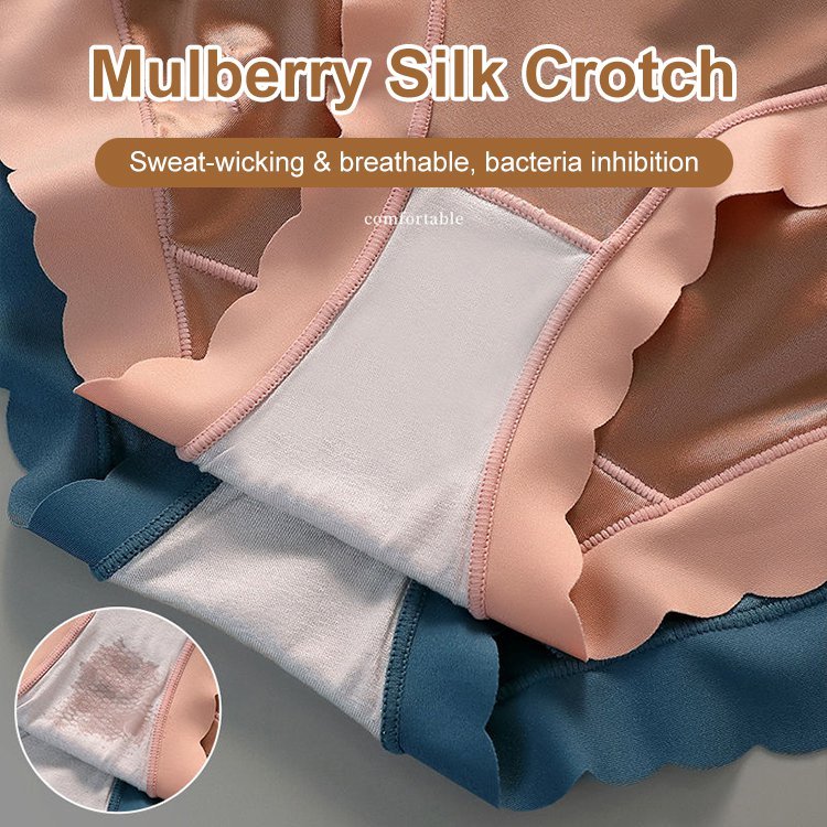 🔥[Cena snížena o 50%]Sada 6 saténových bezešvých tvarujících kalhotek Ice Silk