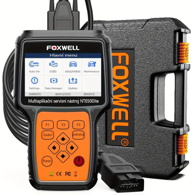 Skener FOXWELL NT650 Elite OBD2, 25 resetů, diagnostický nástroj ABS SRS, obousměrná čtečka kódů ABSBleeding SRs, diagnostický nástroj pro vstřikování oleje SAS BRT EPB TPS do auta