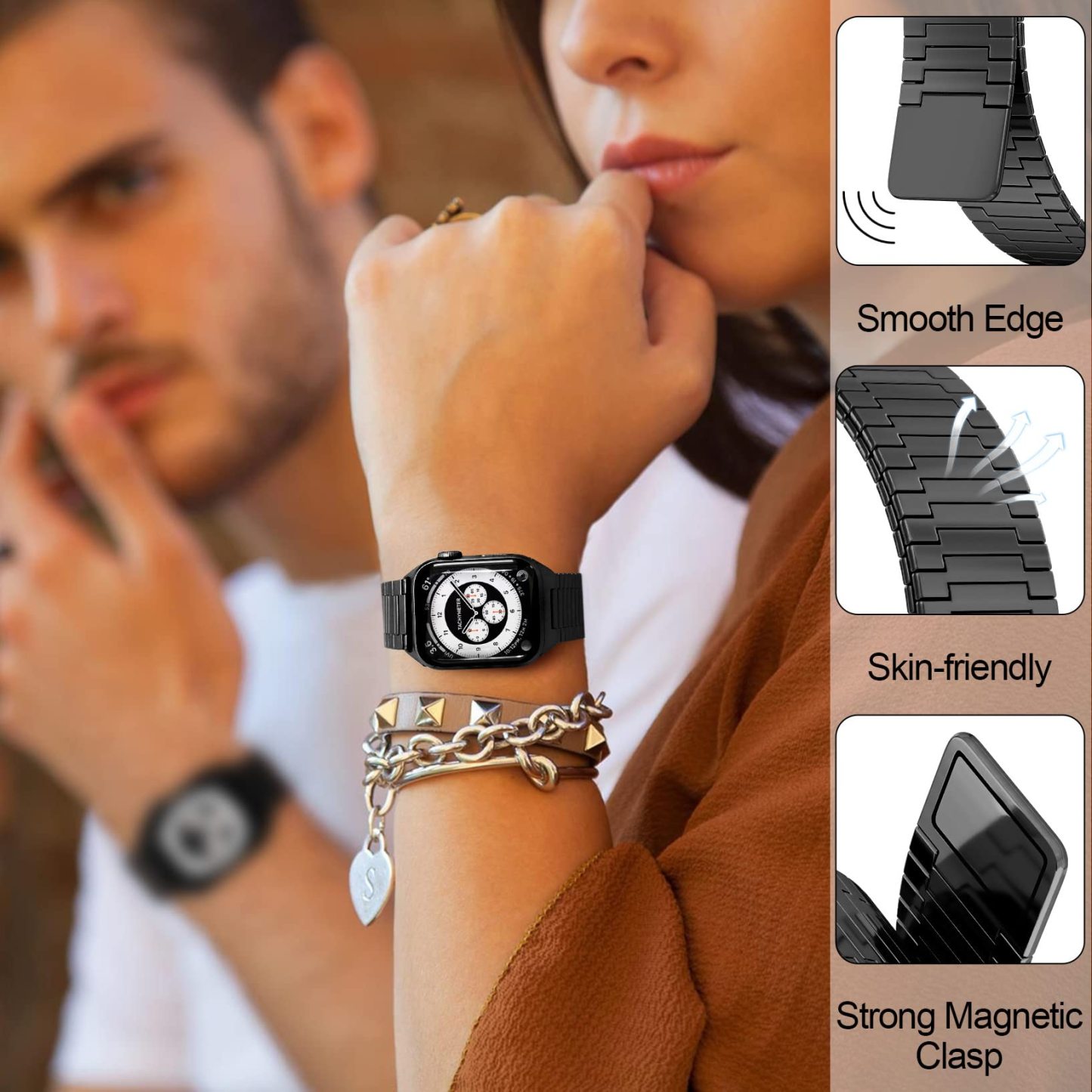 🔥Pásek z bambusu s magnetickou sponou z nerezové oceli pro Apple Watch