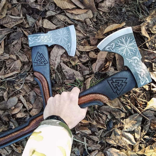 Ručně vyrobená vikingská sekera z uhlíkové oceli, nejlepší dárek pro vaši rodinu