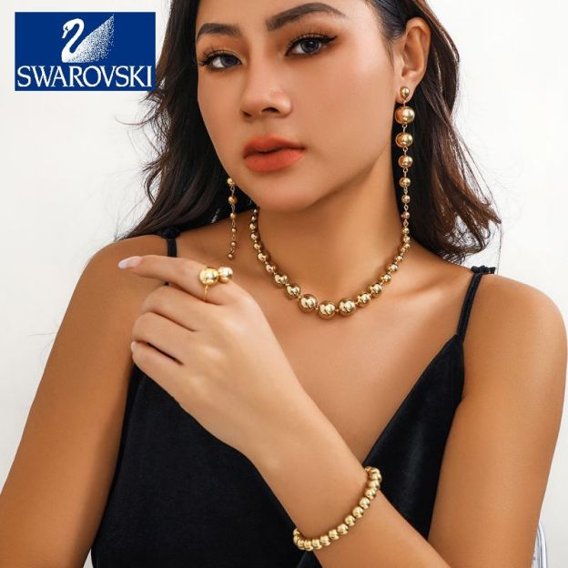 🔥 Vintage geometrický náhrdelník s korálky Swarovski, limitovaná edice výročí