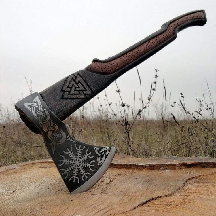 Ručně vyrobená vikingská sekera z uhlíkové oceli, nejlepší dárek pro vaši rodinu