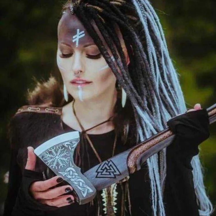 Ručně vyrobená vikingská sekera z uhlíkové oceli, nejlepší dárek pro vaši rodinu