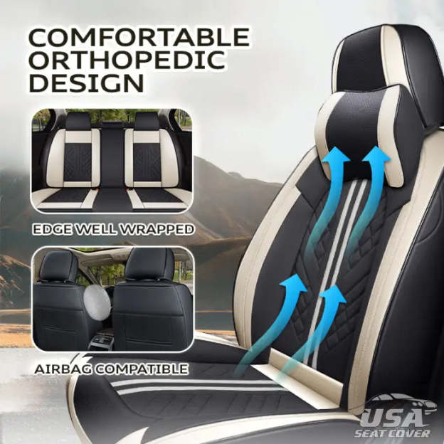 US Zetas 2023 Full SetUniversal BreathableWaterproof VehicleLeather Cover forCars, SUV, Pick-upTruck