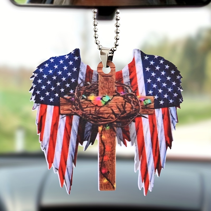Show Your Patriotism - Creative American Flag Wing Shaped Hanging Ornament for Car, Home & More!