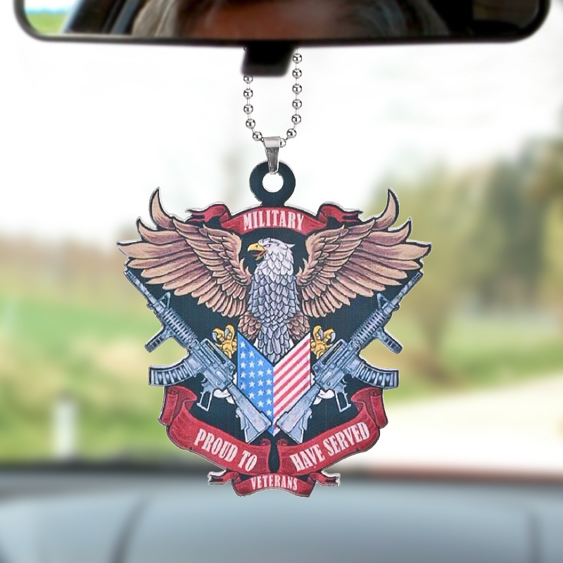 Unique Military Eagle Pendant - Perfect for Car Interior Rearview Mirror, Home Wall Decor, Car Key Chain & Bag Decoration!