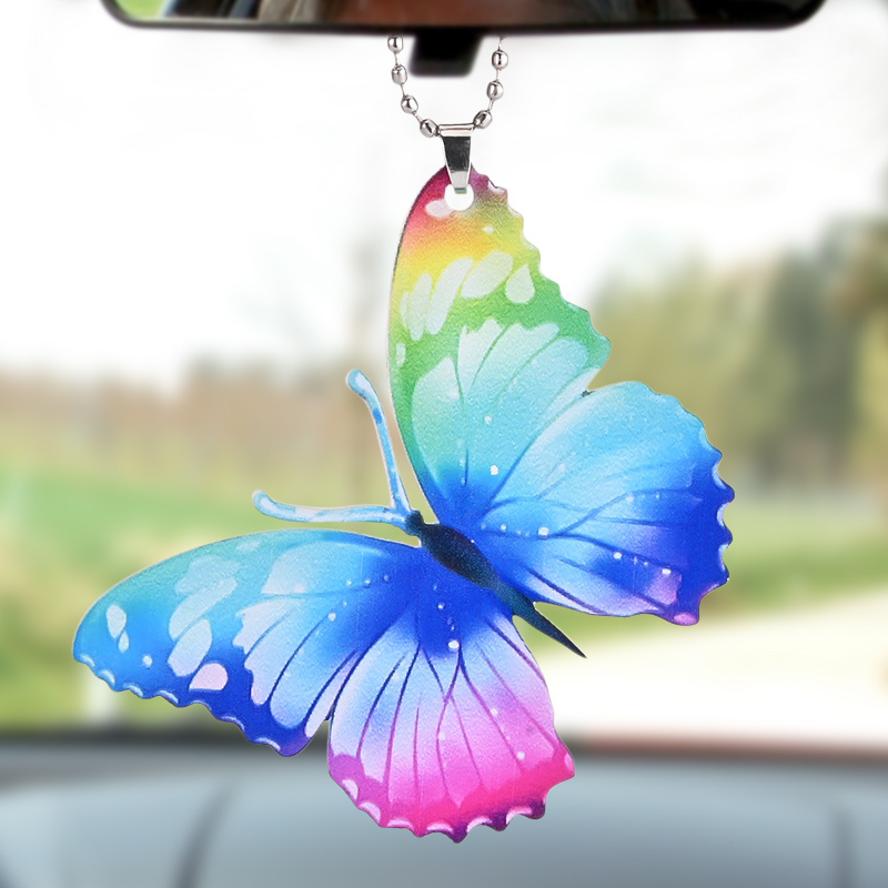 Brighten Up Your Car with this Colorful Butterfly Pendant Key Chain!