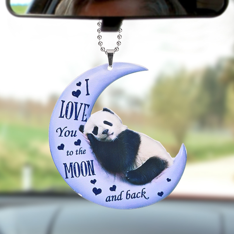 Panda Moon Car Hanging Decoration - Add Charm to Your Rear View Mirror & Windows!