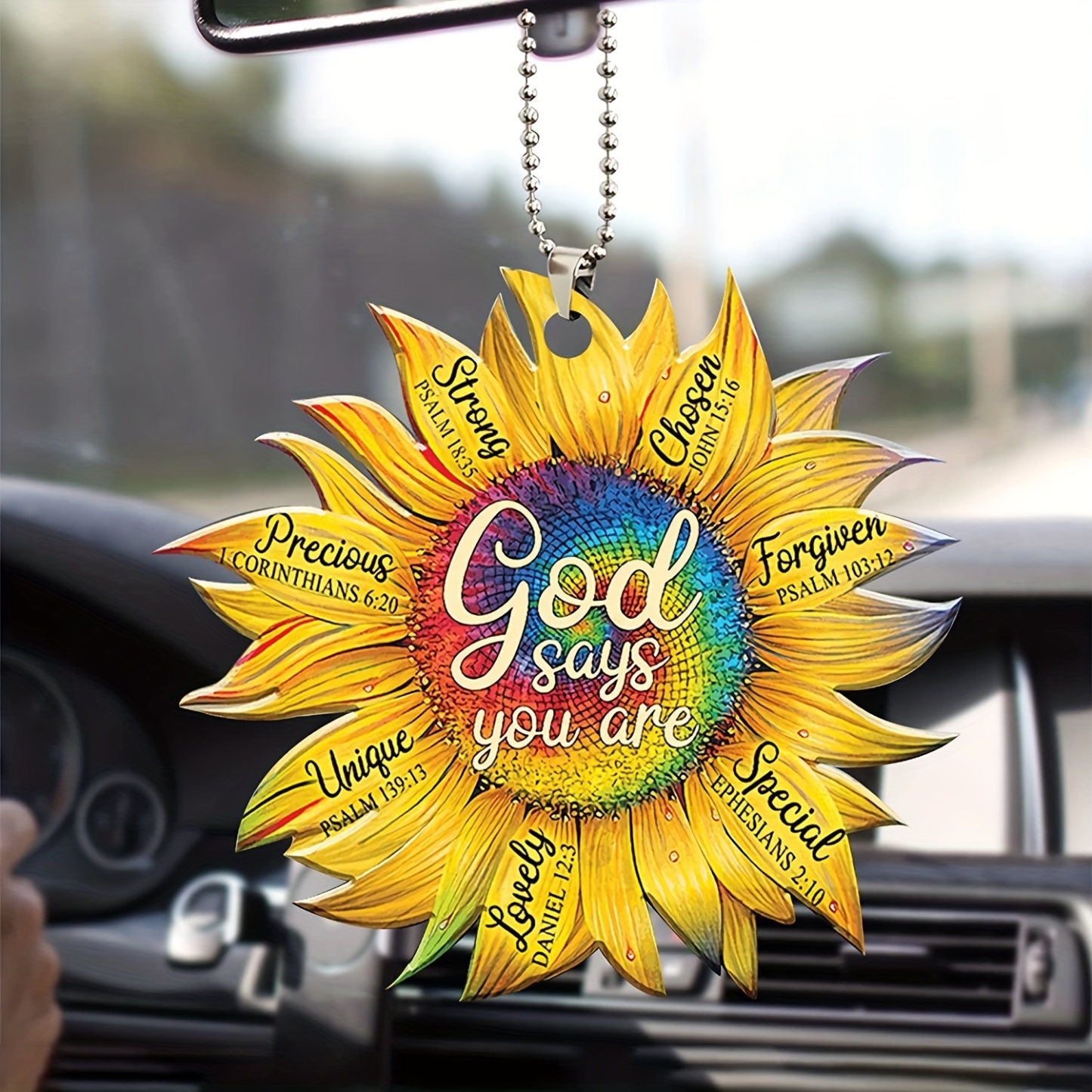 1pc Sunflower Car Rearview Mirror Pendant: A Perfect Gift for the Car Lover in Your Life!