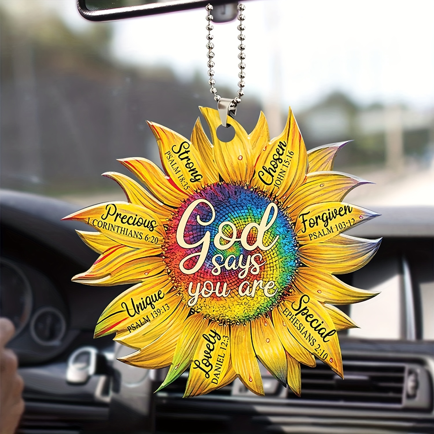 1pc Sunflower Car Rearview Mirror Pendant: A Perfect Gift for the Car Lover in Your Life!