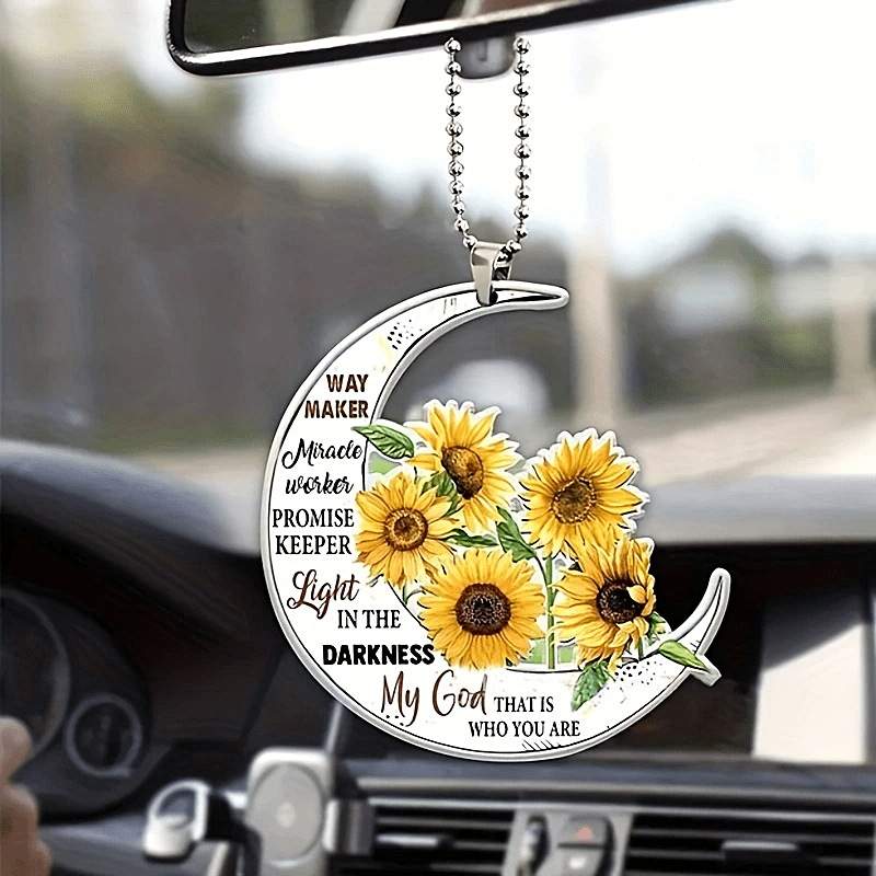 1pc Sunflower Acrylic Car Pendant: Creative Gifts for Interior Backpack Accessories, Holiday & Birthday Parties!
