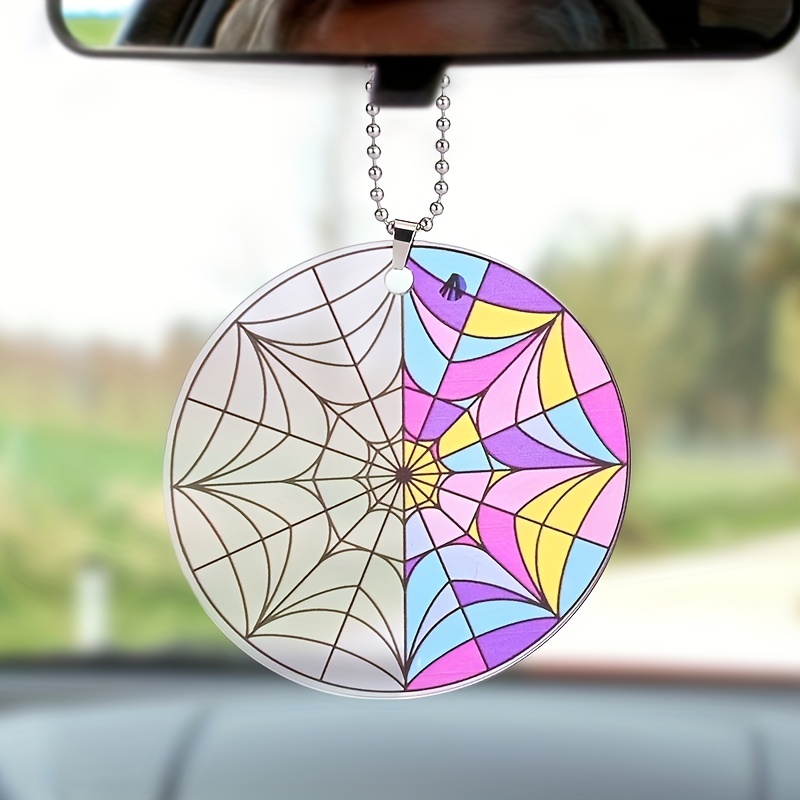 Sparkle and Shine with this Transparent Cobweb Acrylic Pendant - Perfect for Car, Window, and Wall Decoration!