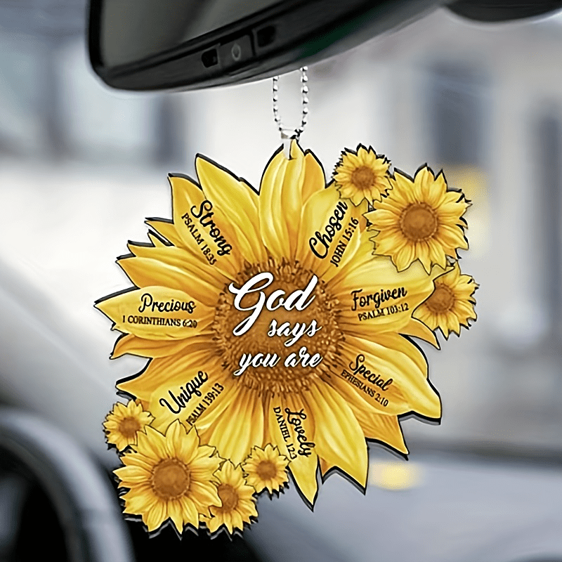1pc Sunflower Ornament Acrylic Car Ornament Backpack Accessory Holiday Home Decoration