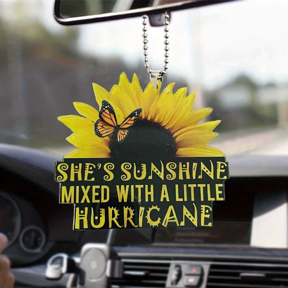 Sunflower Butterfly Letter Pendant