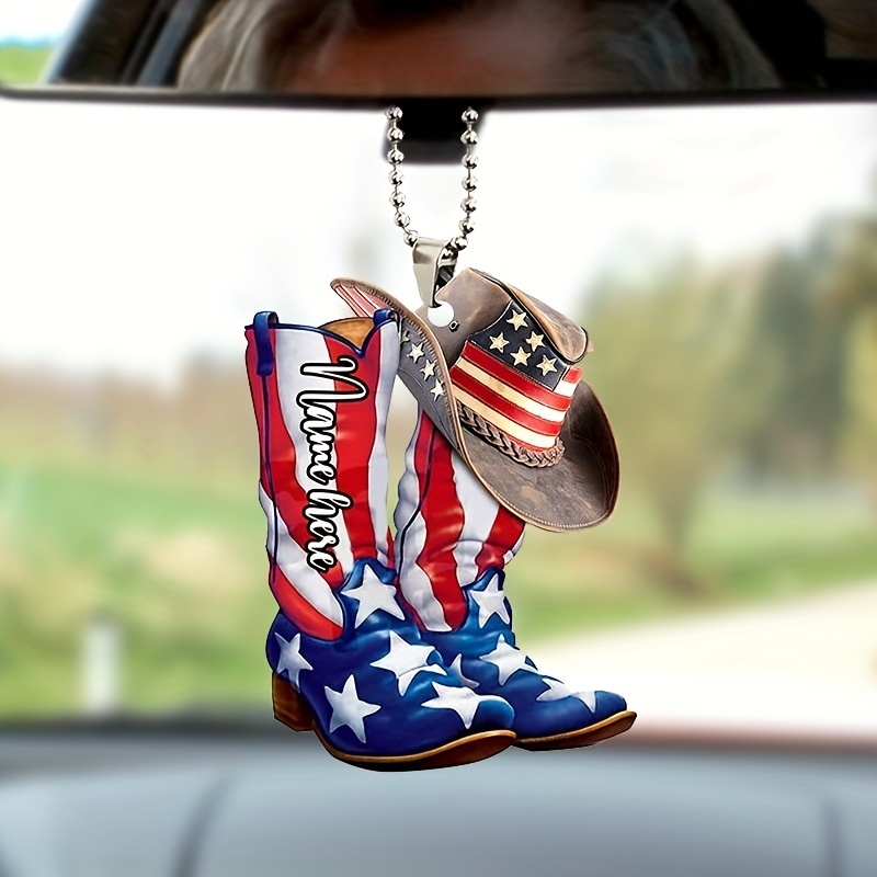 American Flag Hat Boots Pendant