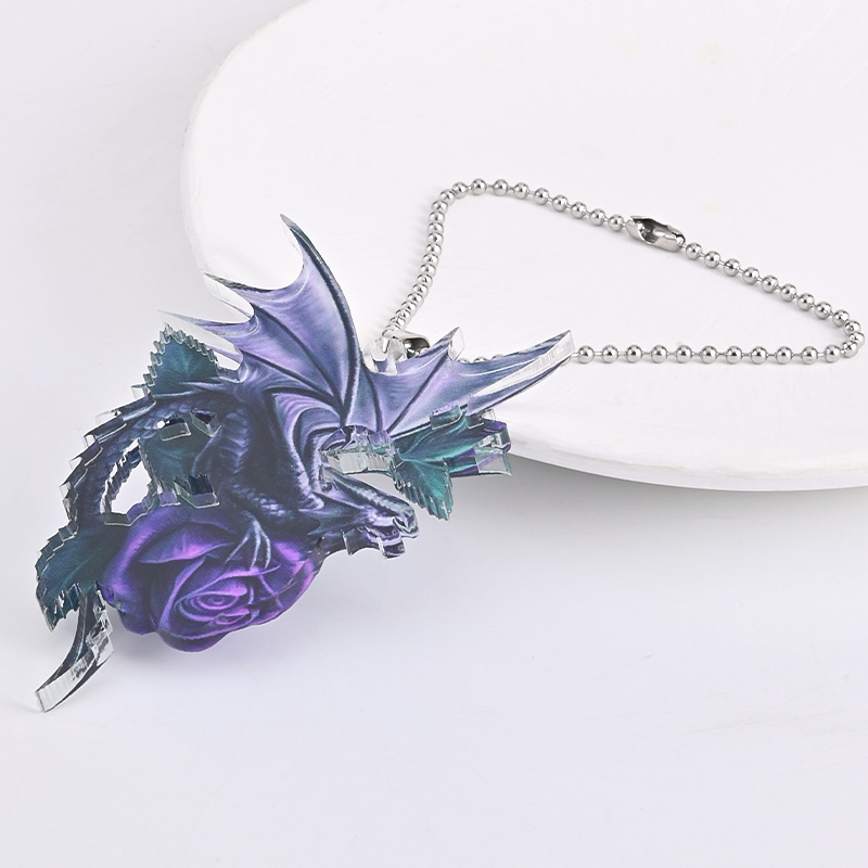 Add a Magical Touch to Your Car with a Purple Flying Dragon Car Pendant!