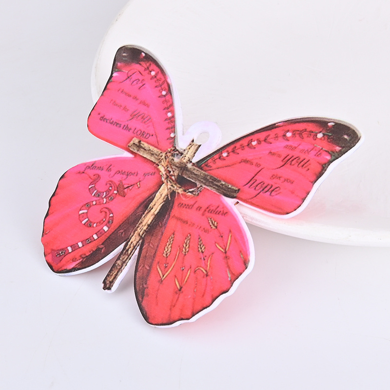 Christian Lucky Red Butterfly Car Rearview Mirror Decoration - An Attractive & Unique Car Pendant Keychain!