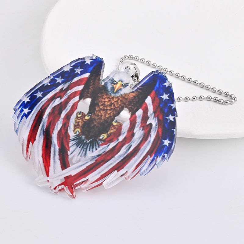 Show Your Patriotism with This Car Rear View Mirror Hanging American Flag Eagle Pendant!
