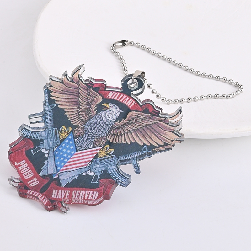 Unique Military Eagle Pendant - Perfect for Car Interior Rearview Mirror, Home Wall Decor, Car Key Chain & Bag Decoration!