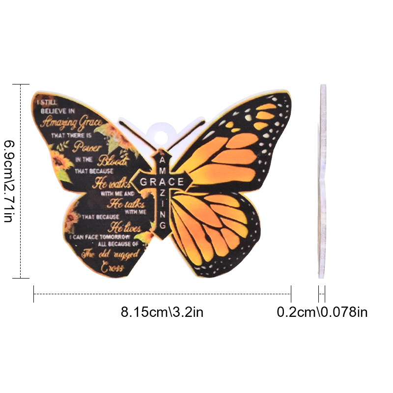 Add a Creative Touch to Your Car with this Colorful Butterfly Rearview Mirror Ornament!
