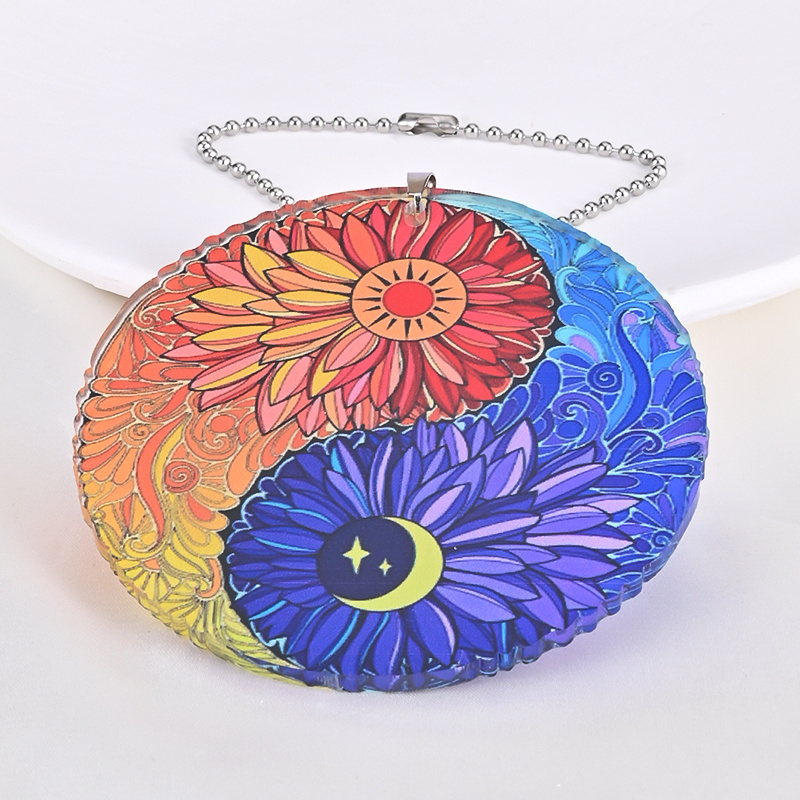 Unique Sun Moon Tai Chi Hanging Jewelry - Perfect for Car Accessories, Rearview Mirror, Keychain & Schoolbag!