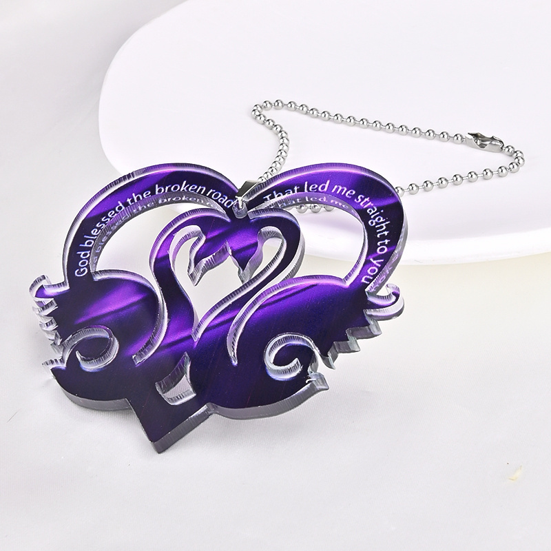 Add a Touch of Elegance to Your Car with this 1pc Purple Love Swan Hanging Decoration