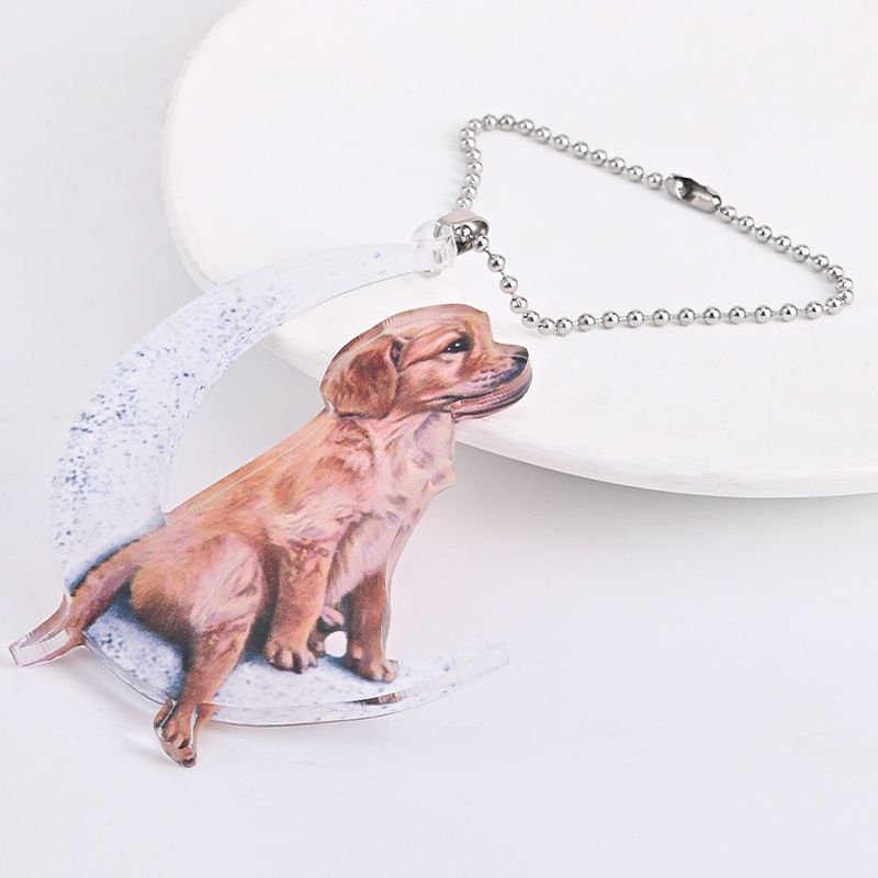 Moon Dog Car Hanging Decorative Ornament Car Pendant Interior Rear View Mirror Charm Accessories Homemade Window Decor Wall Sets Decoration